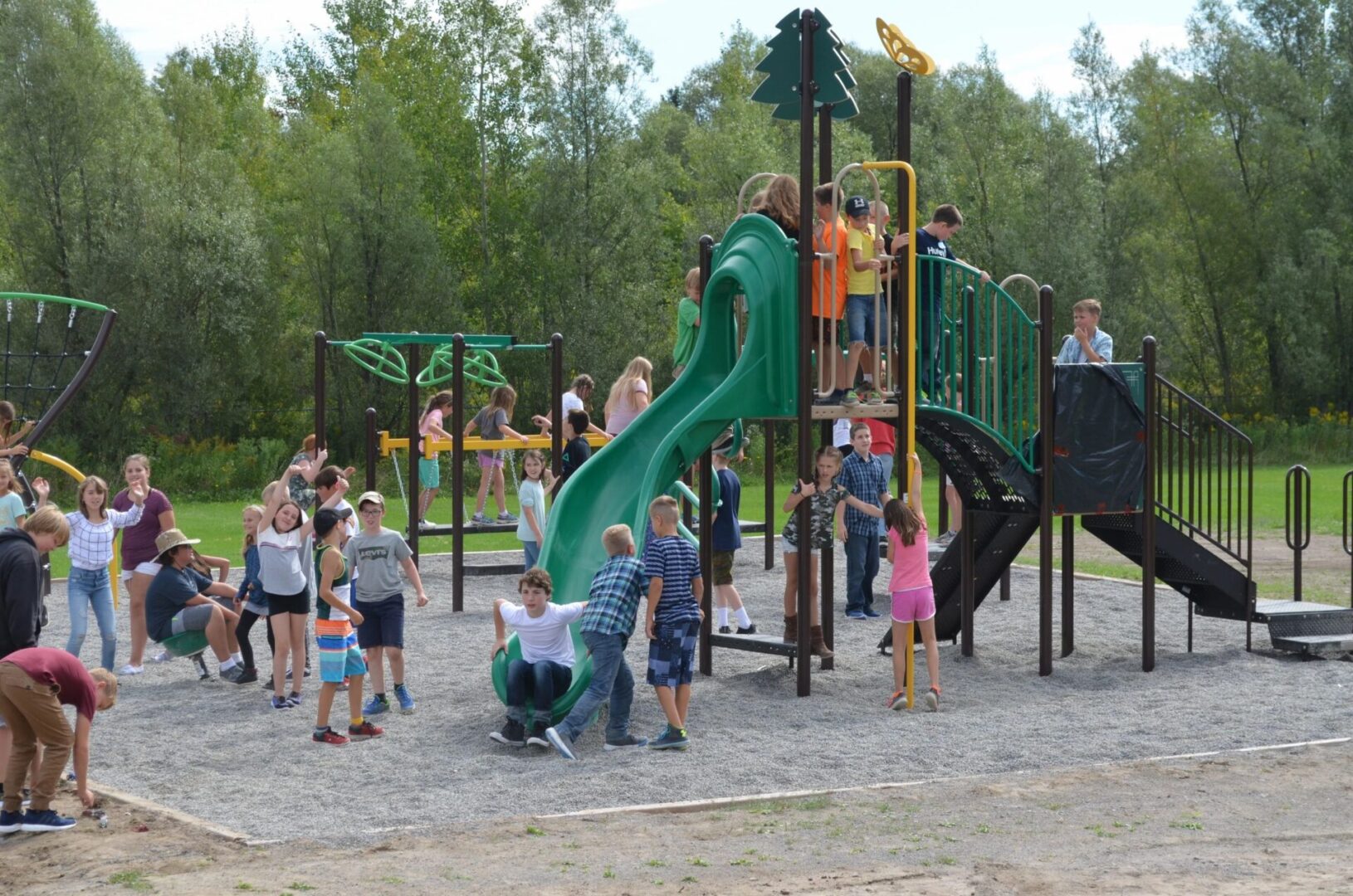 Children playing on a playground.