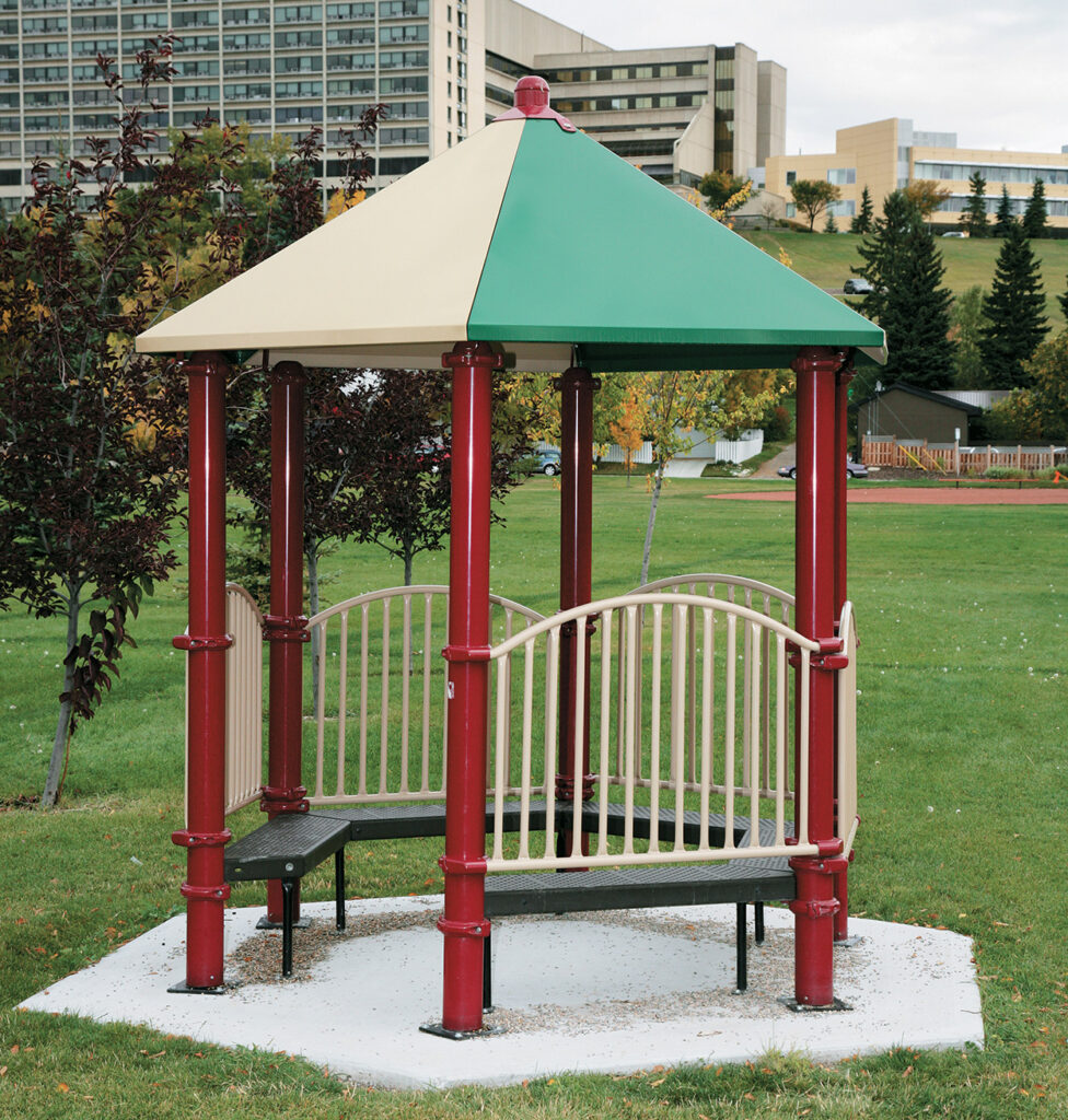 Gazebo 2 with benches and rails