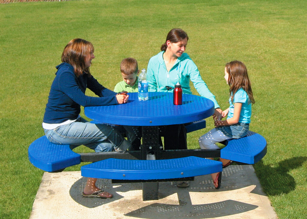 Round vinyl coated picnic table pedestal