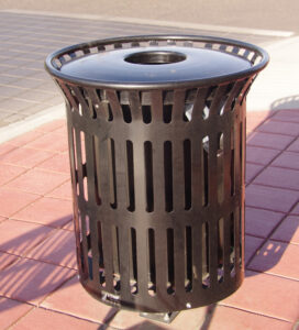Stately trash receptacle
